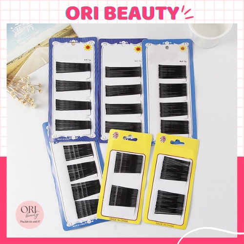 Vỉ Kẹp Tăm Màu Đen, Kẹp Tóc Mái Ori Beauty Thiết Kế Đơn Giản Phong Cách Hàn Quốc Cho Nữ