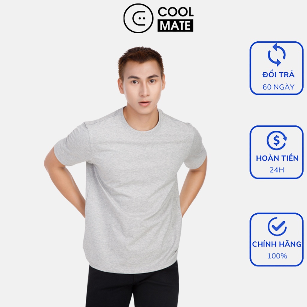 Áo thun nam Cotton Compact Premium chống nhăn màu XÁM Coolmate CW