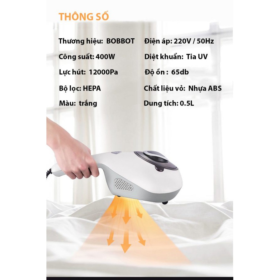 Máy hút bụi Bobbot cầm tay diệt khuẩn giường, đệm, sofa | BigBuy360 - bigbuy360.vn