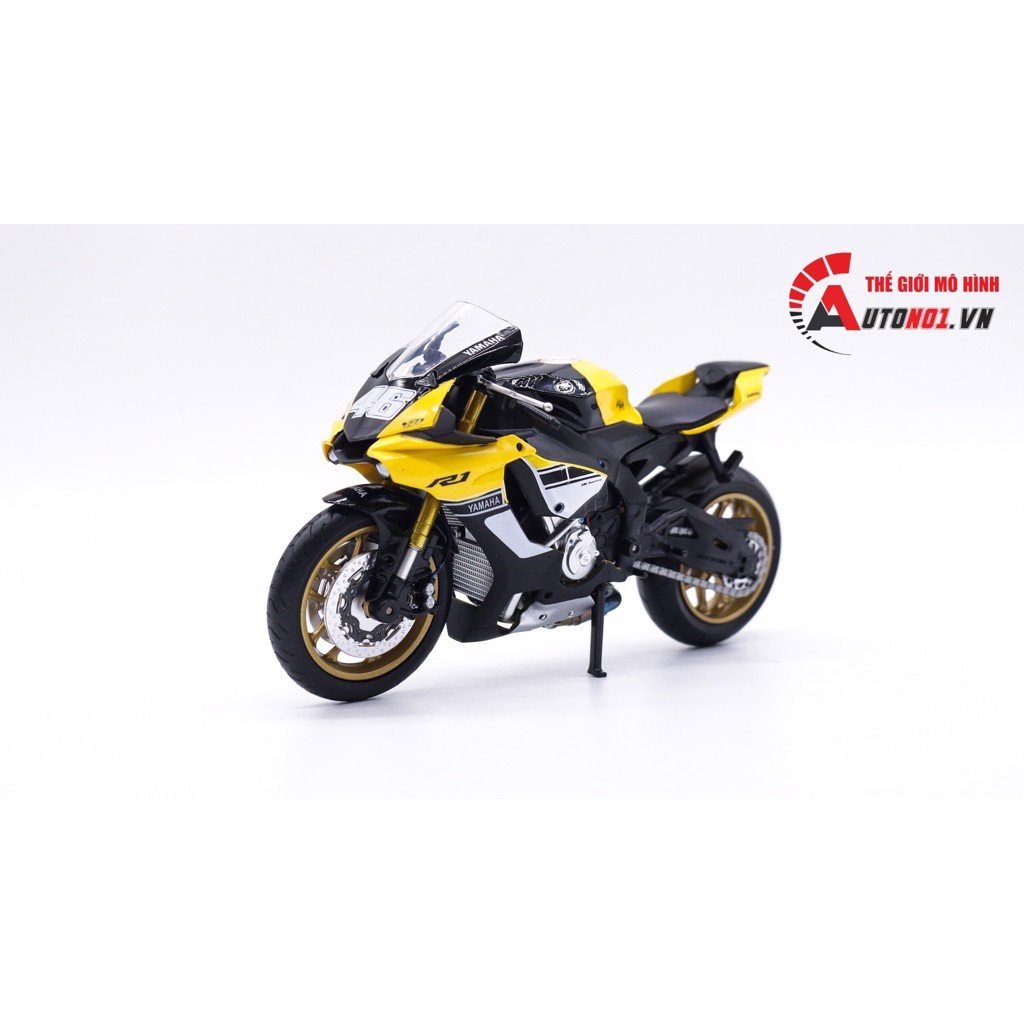 MÔ HÌNH XE YAMAHA R1M 60TH ANNIVERSARY YELLOW VER 2 - ĐỘ PÔ AR KIM LOẠI AUTONO1 D142