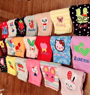 Combo 10c quần legging thêu cho bé
