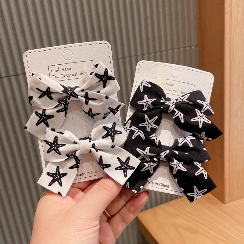 Set 2 Kẹp Tóc Hình Nơ Dễ Thương Phong Cách Hàn Quốc Thời Trang Cho Nữ
