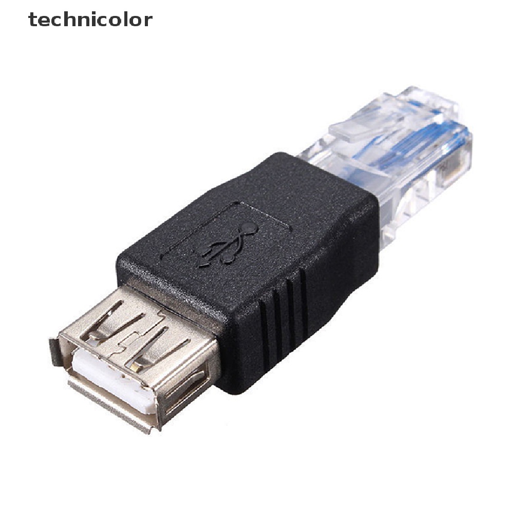 Tcvn 2Pcs Ethernet RJ45 Male to USB Female Connector Converter Adapter LAN Network Jelly