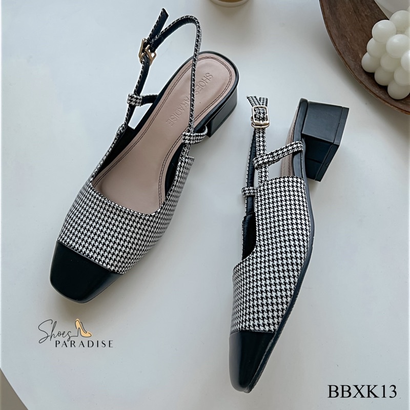 Giày cao gót bít mũi 5p mũi vuông 5 phân nữ đế vuông shoes paradise BBXK13
