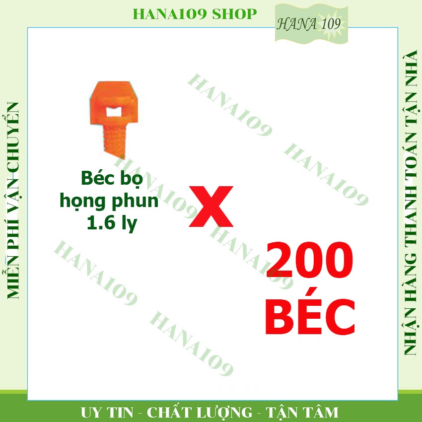 200 cái béc bọ - 100 béc bọ phun mưa 1.6ly màu cam chân ren ngoài 5 ly chuyên tưới gốc cây, phun mưa hạt mịn