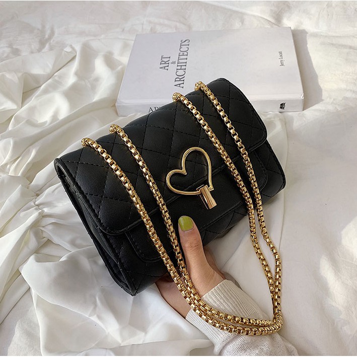 [RẺ MÀ CHẤT] Túi đeo chéo, Túi đeo chéo khoá tim siêu yêu - QT013 | BigBuy360 - bigbuy360.vn