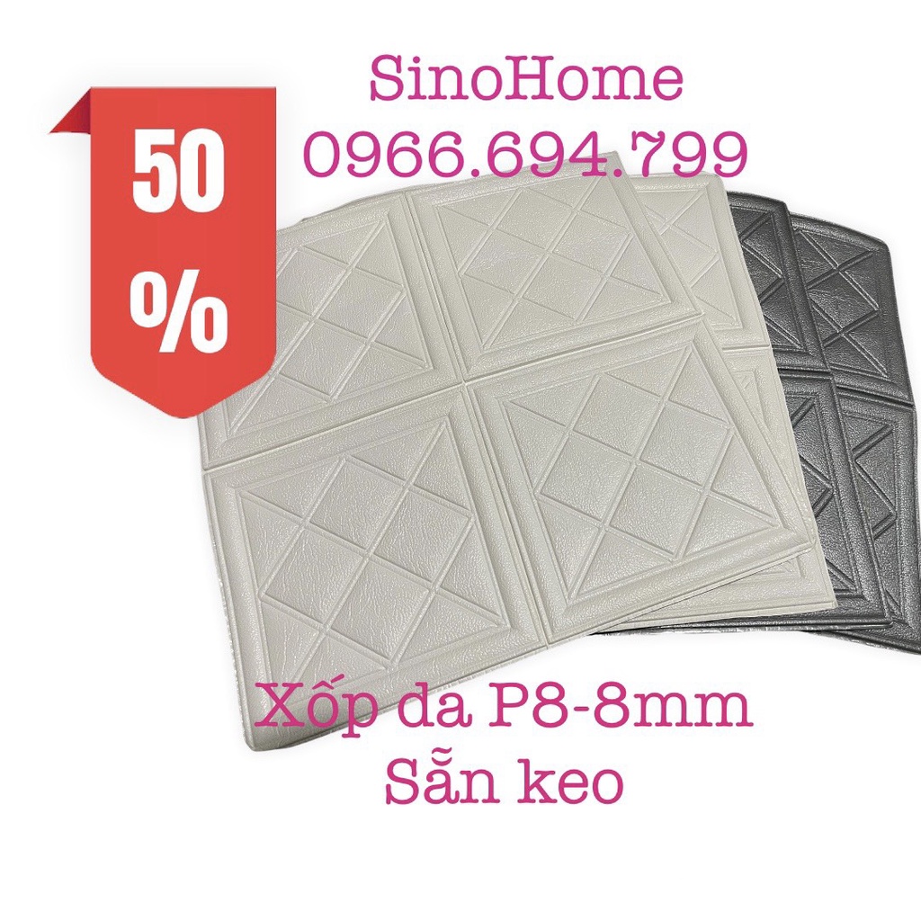 Xốp dán tường giả da P8 dày 8mm - Phủ bóng cao cấp