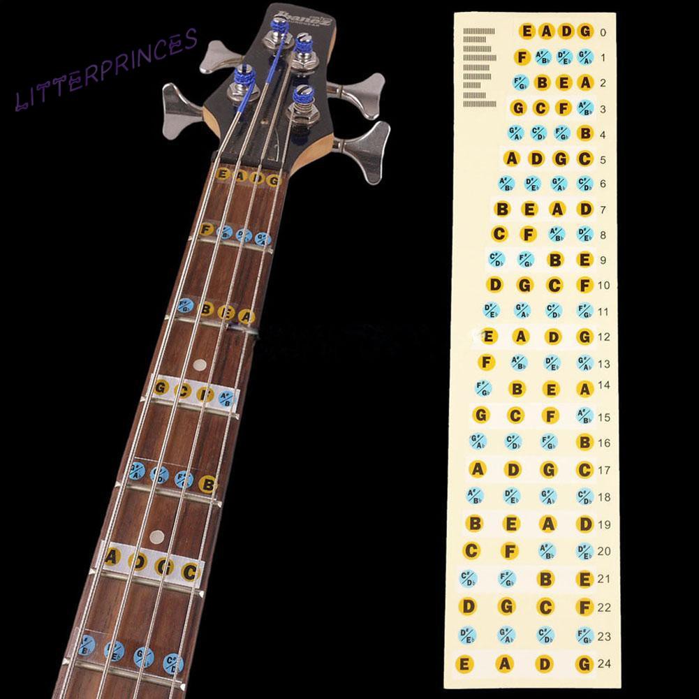 Litterprinces 2Pcs Fretboard Fingerboard Note Label Fret Stickers for Guitar Bass