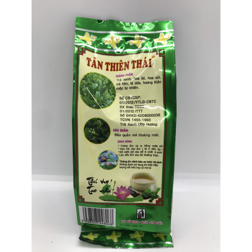 Bộ 5 gói trà ướp hoa lài Tân Thiên Thái 25g, đồ uống thơm ngon tốt cho sức khỏe