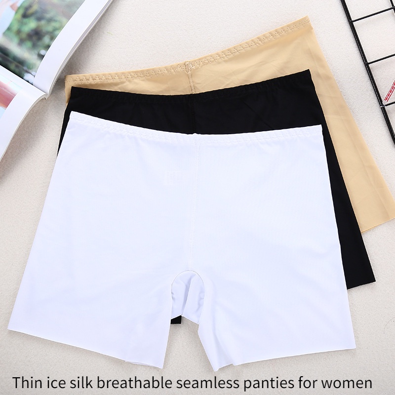 Quần Lót Lụa Mát Không Đường May Lưng Vừa Thoáng Khí Thoải Mái Cho Nữ