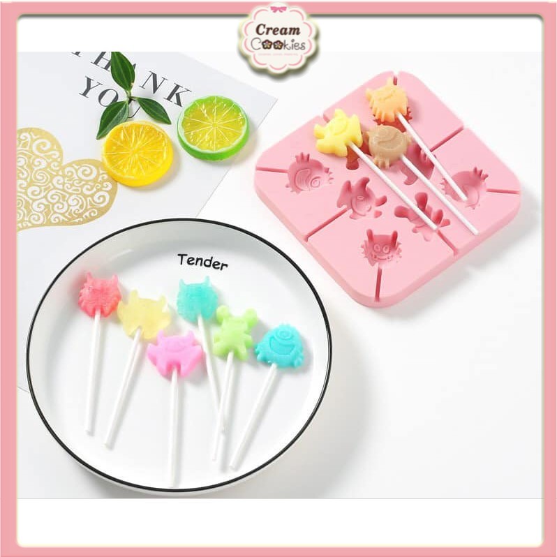 🍭🍭🍭Khuôn Làm Kẹo Mút Nhiều Hình Kèm Que🍭🍭🍭