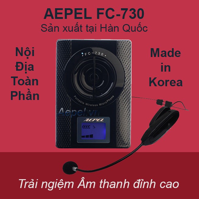 Máy trợ giảng không dây nhỏ gọn AEPEL FC-730 Sản xuất tại Hàn Quốc, đa kênh 3 đường tiếng (Xanh) - Chính hãng