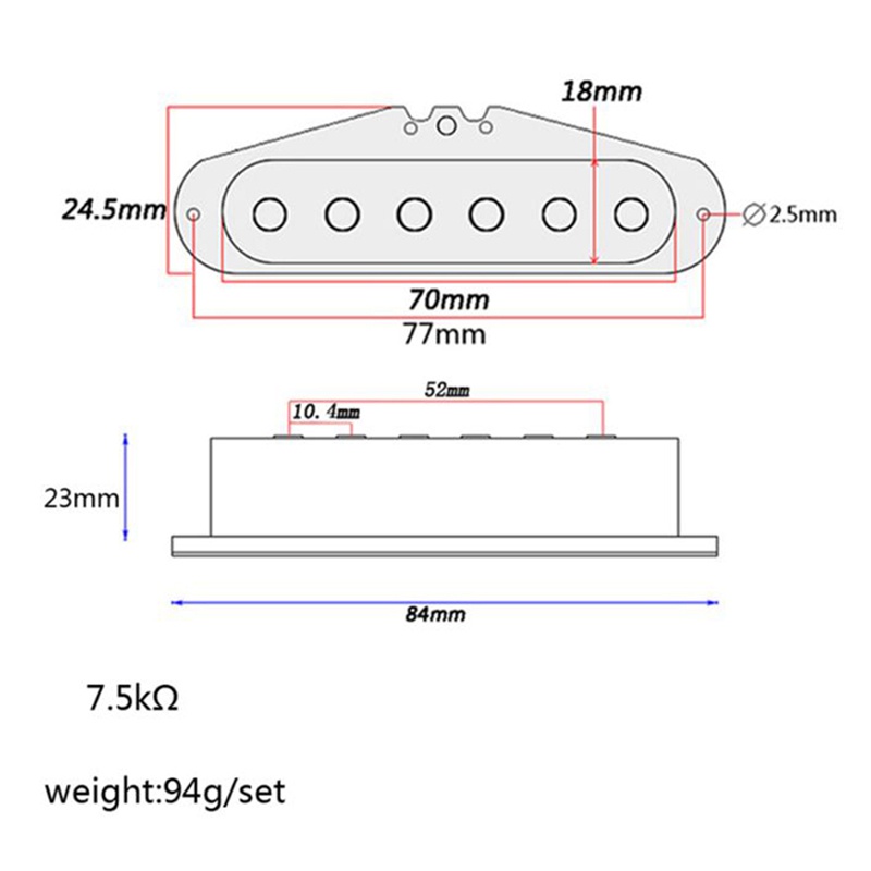 Pickup Humbucker Pickup 52mm Cho Đàn Guitar