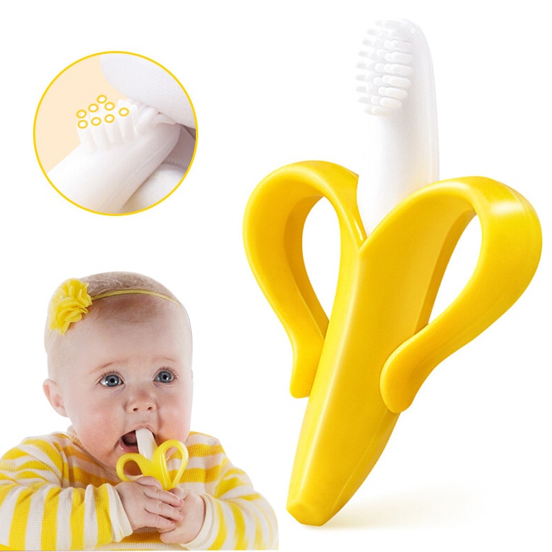 1 Đồ Chơi Cho Bé Gặm Hình Quả Chuối Bằng Silicone Không Chứa BPA An Toàn