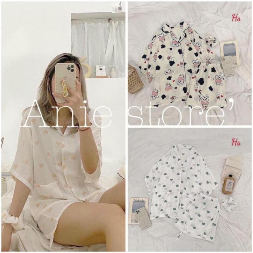 Đồ Bộ Pijama 🦋 Bộ Pijama Nữ Cộc Tay In Hình 5D 🦋 Mềm Mịn Mặc Vô Cùng Thoải Mái