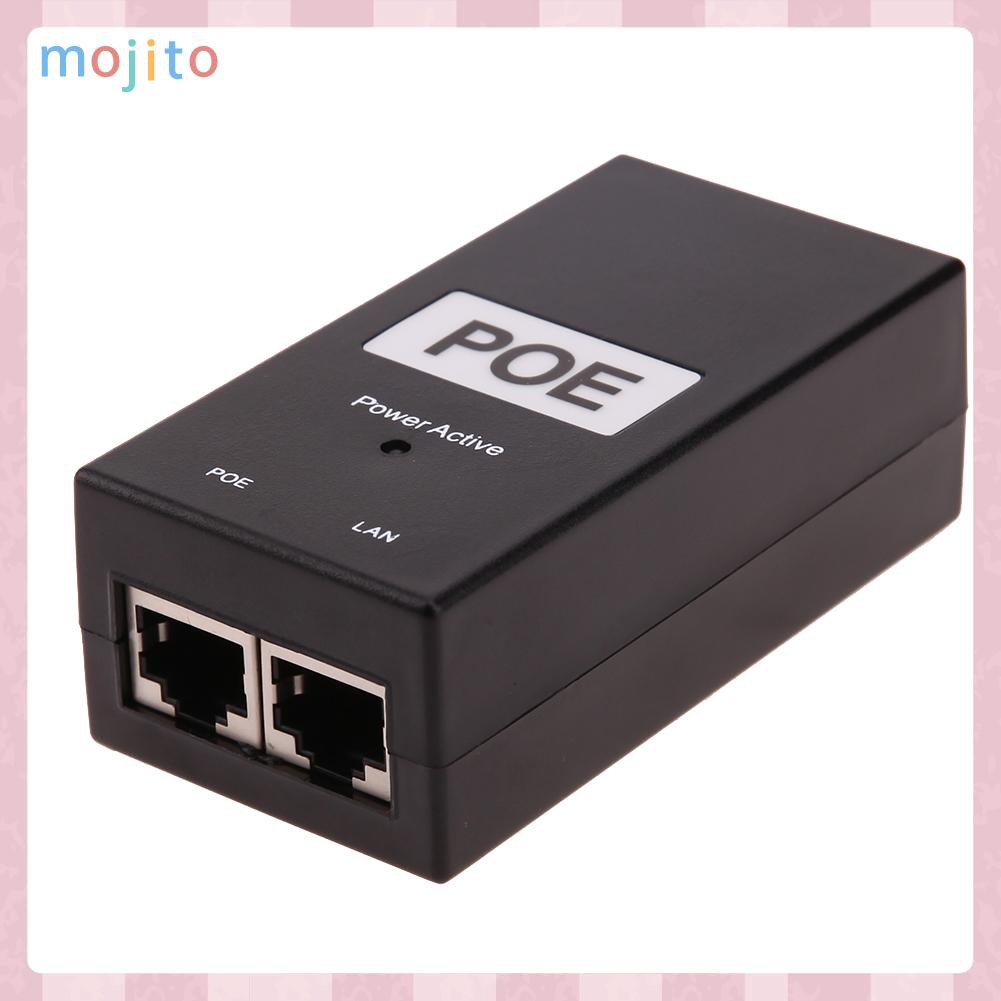 MOJITO 48V 0.5A 24W Desktop POE Power Injector Ethernet Adapter Surveillance CCTV