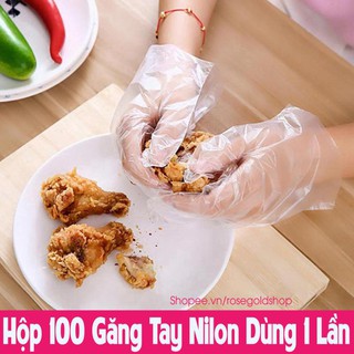 Hộp 100 Găng Tay Nilon Dùng 1 Lần Đa Năng  - Hàng Việt Nam Chất Lượng Cao [Thanh Mai Shop]
