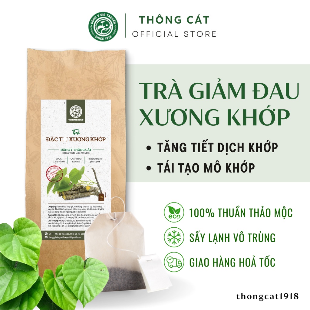 Trà thảo mộc hỗ trợ bổ xương khớp, tăng tiết dịch khớp cho người cao tuổi_Trà túi lọc Thông Cát Since 1918
