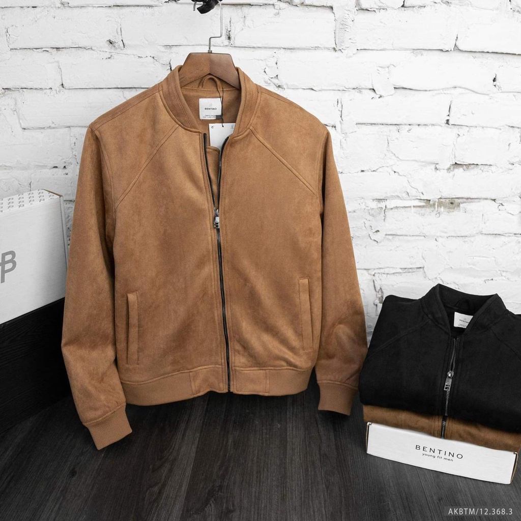 Áo khoác nam, áo khoác bomber chất liệu vải da lộn cao cấp, sang trọng 3683