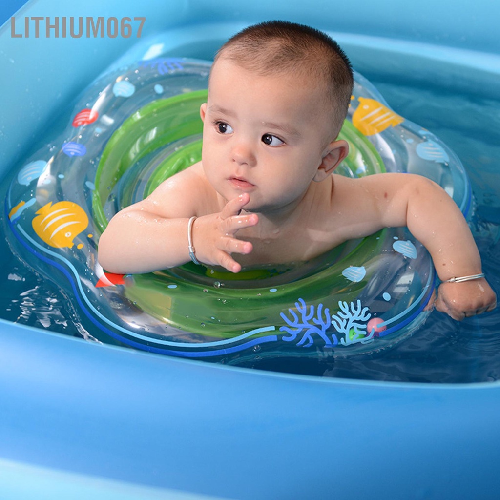 Lithium067 Vòng bơi cho bé Túi khí đôi ngăn rò rỉ Phao bơm hơi có ghế ngồi