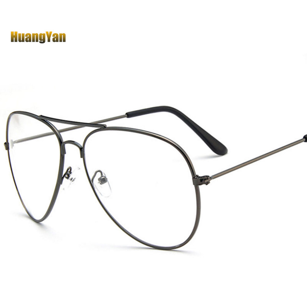 *YANJIN* Unisex Retro Big Round Metal Frame Clear Lens Glasses Eyeglasses Spectacles