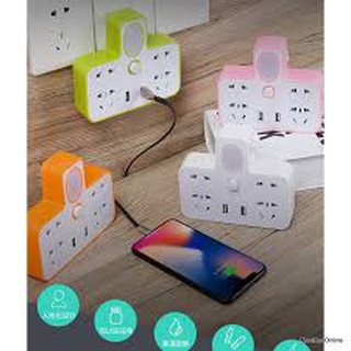 Ổ cắm điện đa năng có cổng USB và đèn ngủ-suemai