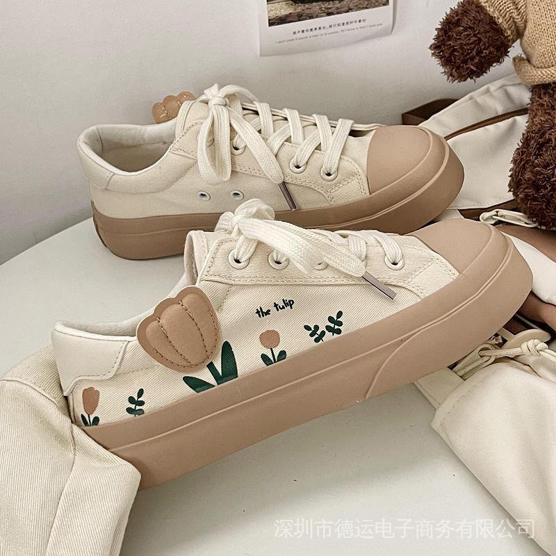 Giày Thể Thao Vải Canvas Đế Bằng Phong Cách Hàn Quốc Thời Trang Mùa Hè Mới 2023