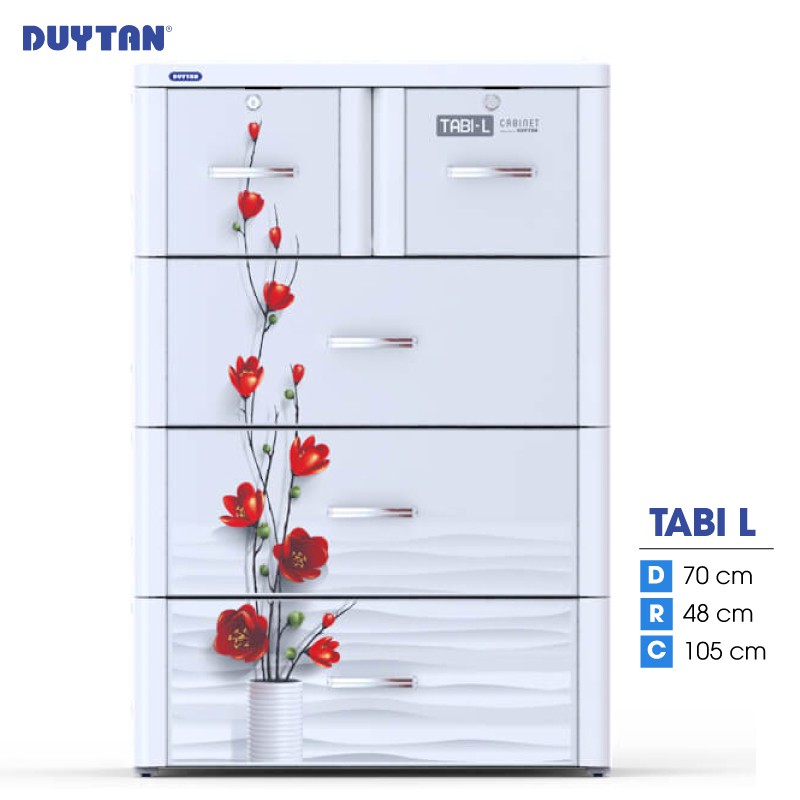 Tủ nhựa Duy Tân Tabi L 4 tầng 5 ngăn - Nhiều hoa văn