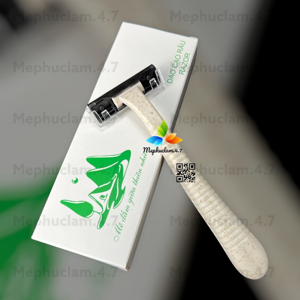 100 dao cạo râu lúa mạch mẫu 01 đựng vỏ hộp giấy (mẫu núi xanh) cho khách sạn, nhà nghỉ, villa, resort,.. MEPHUCLAM.4.7