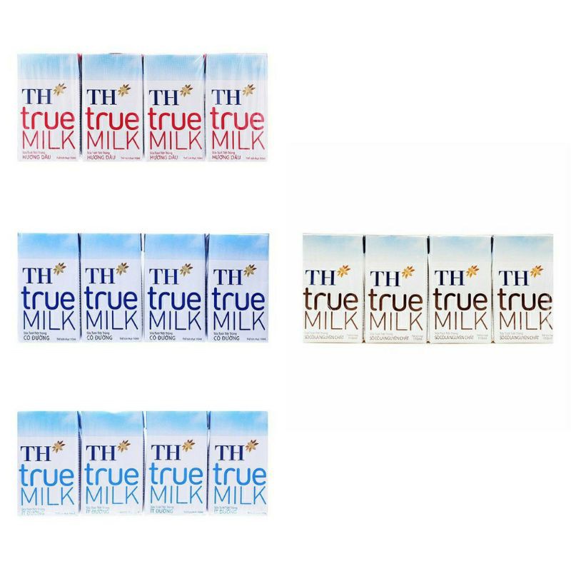 Combo 3 lốc TH True Milk 110ml có đường/ít đường