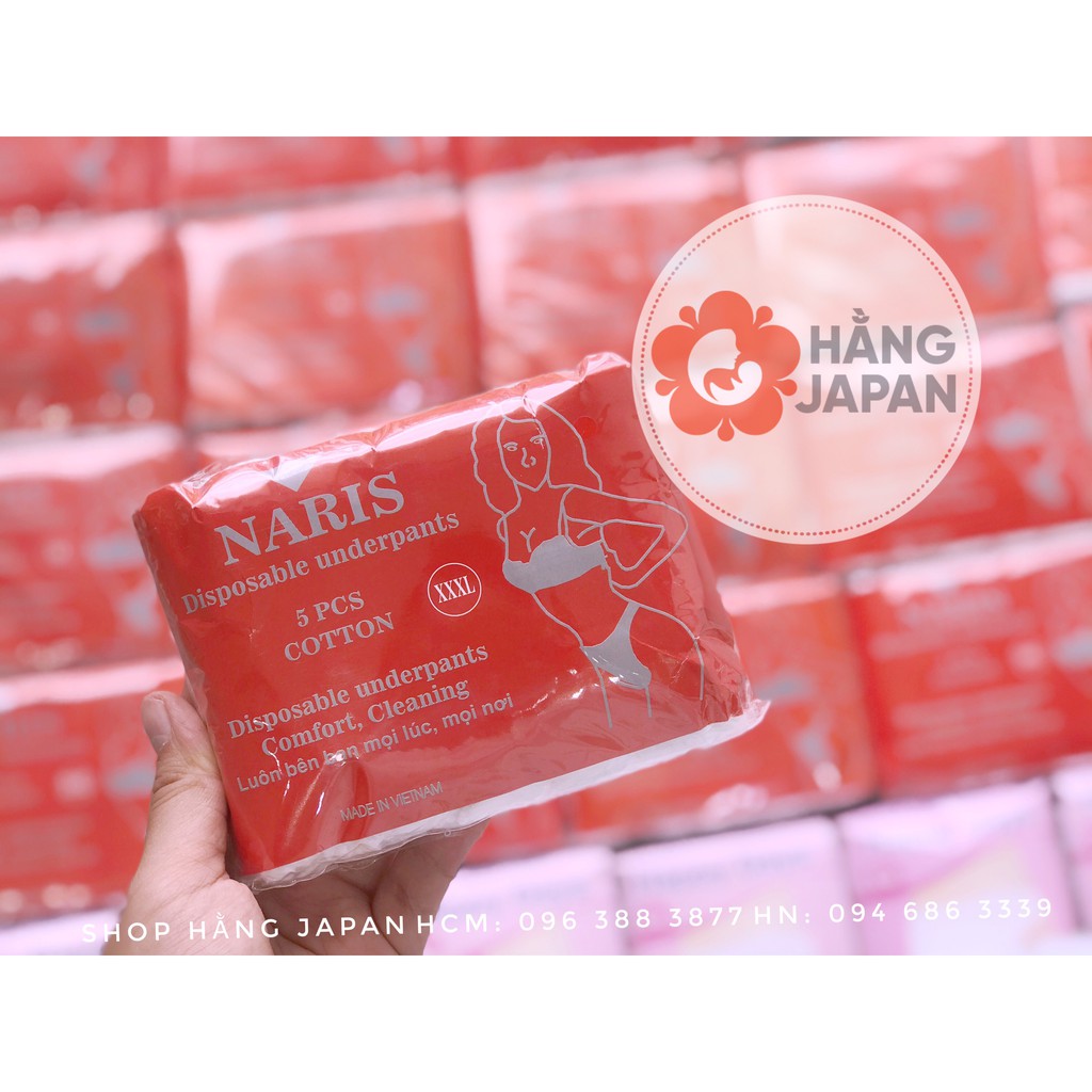 Sét 5 quần lót giấy NARIS/HAPPY DAYS dùng 1 lần cho mẹ bầu, sau sinh,học sinh học viện quân sự loại 1