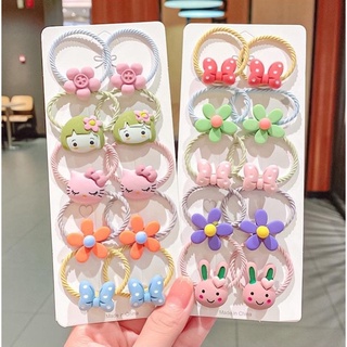 Buộc tóc cho bé, set 10 dây thun cột tóc hình dễ thương