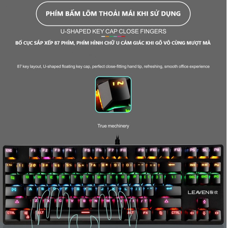 Bàn Phím Cơ Máy Tính K550, Chơi Game Dùng Văn Phòng Cực Đã