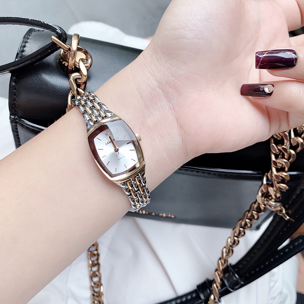 Đồng Hồ nữ AR 75/5195SVTT mặt chữ nhật  case 21mm