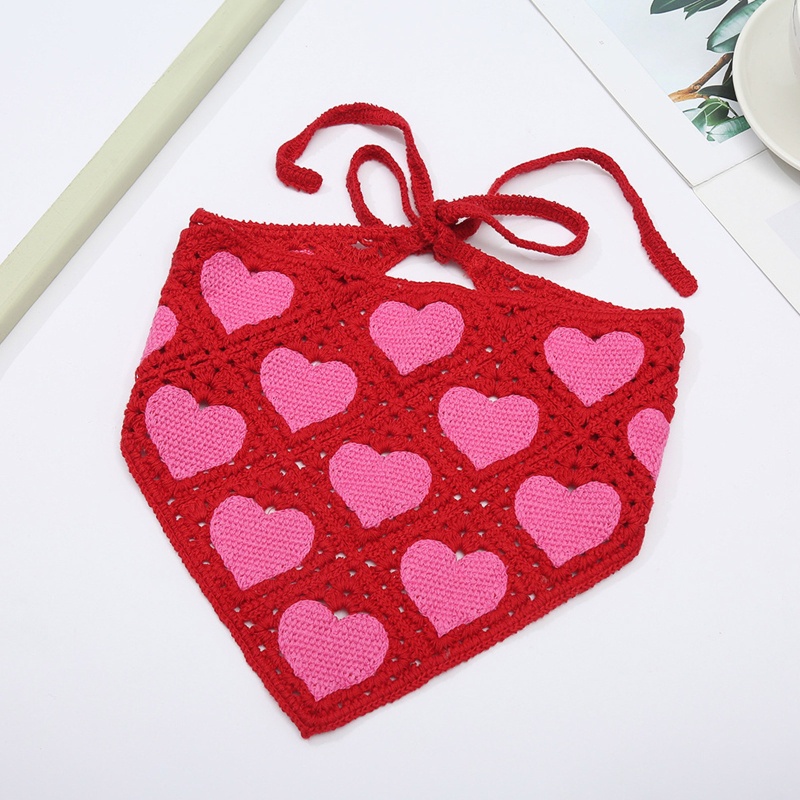 Khăn Quấn Đầu Đan Móc Họa Tiết Trái Tim Nhiều Màu Sắc Phù Hợp Cho Đầu Wra