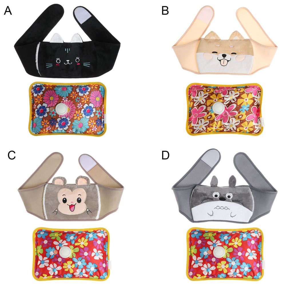 Vỏ Bọc Giữ Ấm Bình Nước Nóng In Họa Tiết Hoạt Hình Dễ Thương Chống Nổ Có Thể Sạc Lại Tiện Dụng