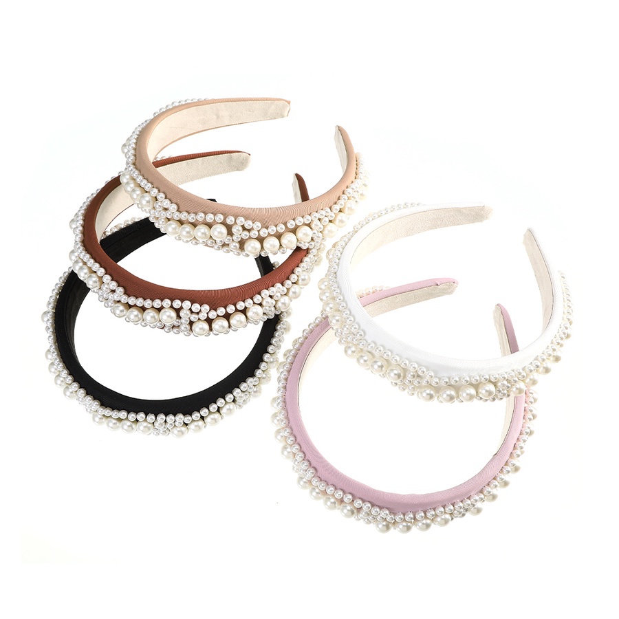 Băng Đô Cài Tóc Bản Rộng Đính Ngọc Trai Giả Thời Trang Hàn Quốc Cho Nữ