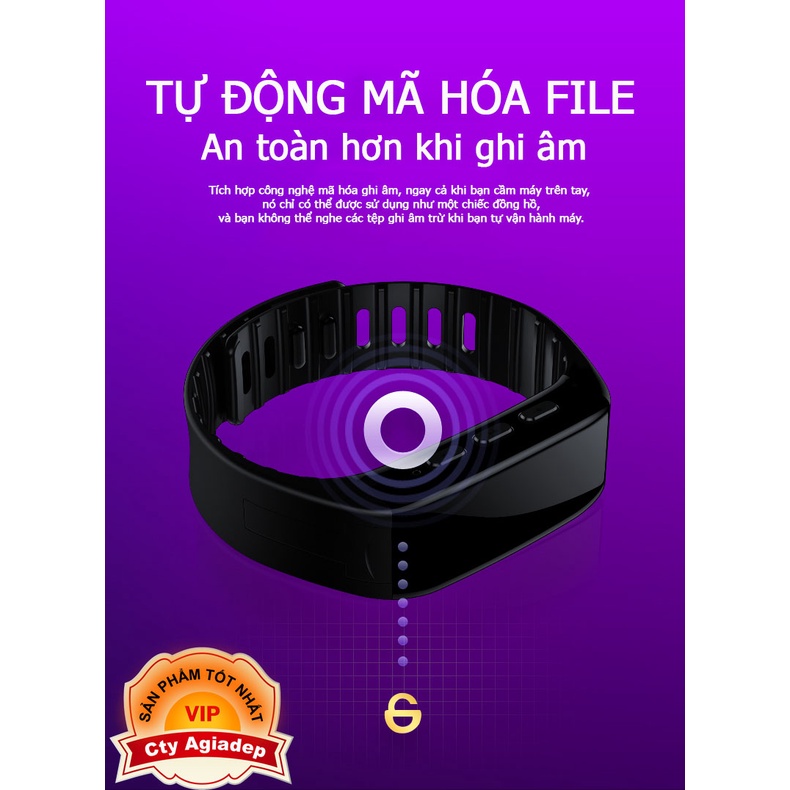 Thiết bị thu âm thanh kiêm đồng hồ thông minh cao cấp - Voice Recoder - Agiadep.com