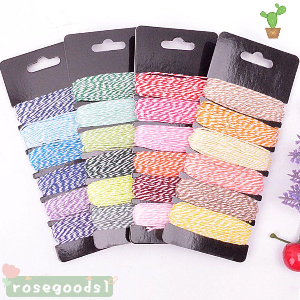 Cuộn Dây Cotton 4 Lớp Thêu Hai Màu Sắc Dùng Trang Trí Tiệc Cưới / Sinh Nhật DIY ROSEGOODS1