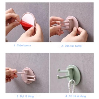 Móc treo đồ dán tường 3 chấu