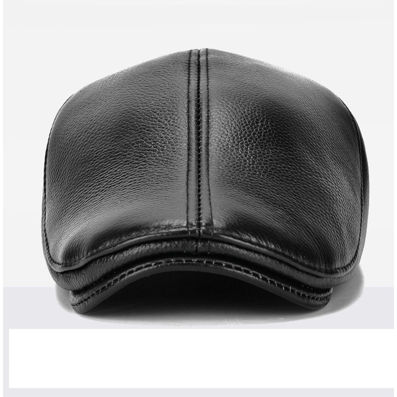 Mũ beret nam da bò M307