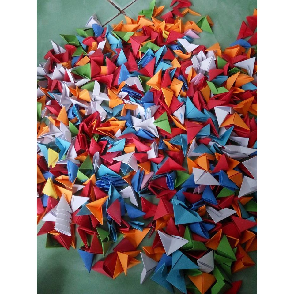 combo 500 miếng gấp sẵn origami 3d