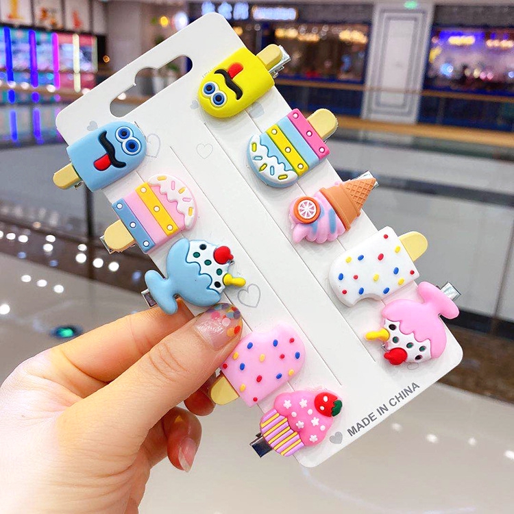 Set 10 kẹp tóc nhiều hình dạng dễ thương dành cho bé gái