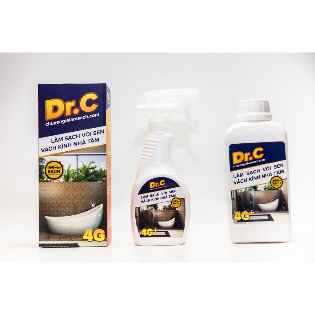 Dung Dich Tẩy Cặn Canxi, Làm Sạch Vòi Sen Inox, Cabin Nhà Tắm - Dr.C-4G