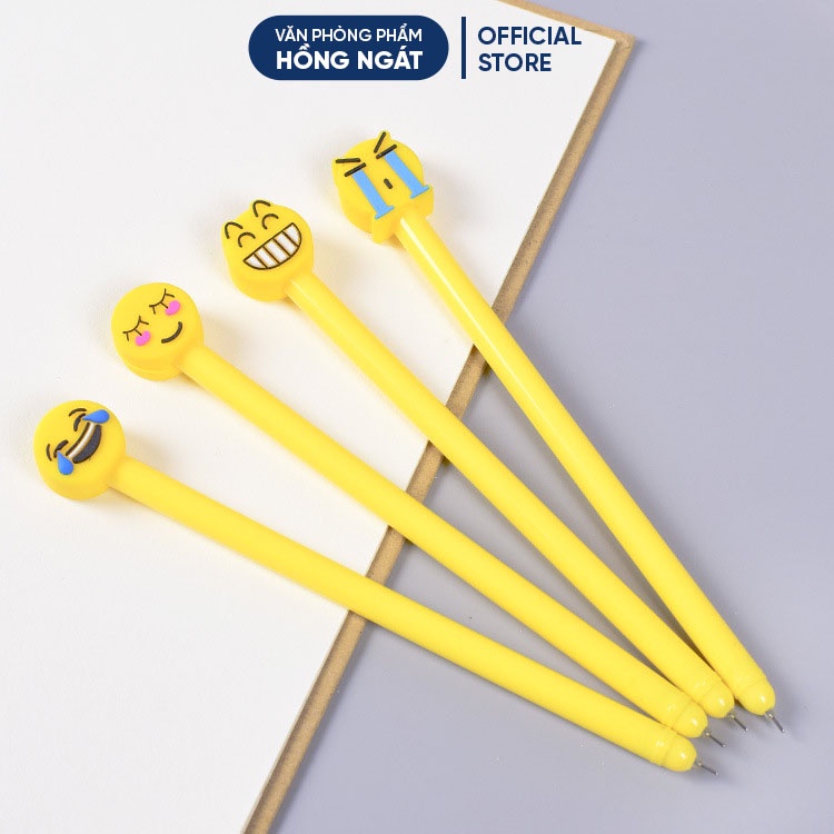 Bút bi cute cảm xúc, bút bi nước mực gel đen ngòi 0.5mm nhiều màu dễ thương đồ dùng học tập văn phòng phẩm B29