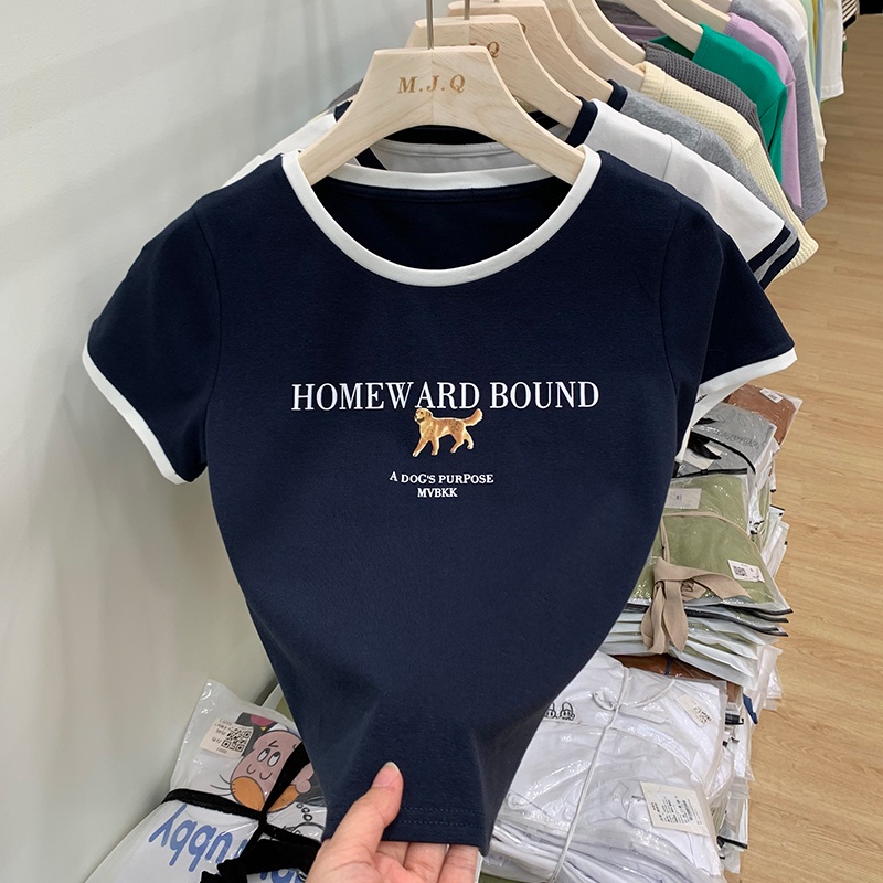 Áo Thun Cotton Cổ Tròn Ngắn Tay Thoải Mái Thời Trang 53210