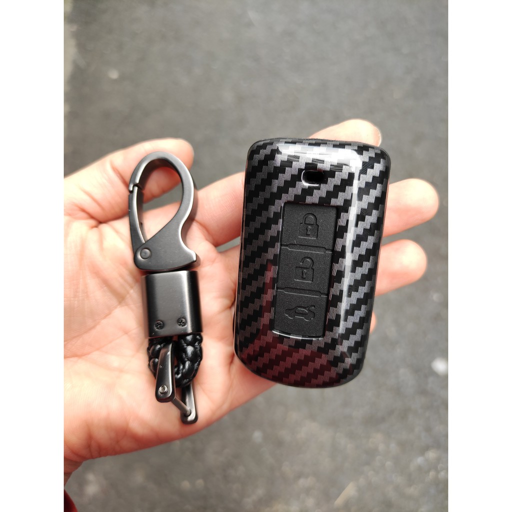 Bao da chìa khóa carbon xe Mitsu Xpander- kèm móc khóa.