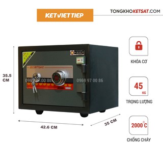 Két Sắt Mini Chống Cháy Khóa Cơ Việt Tiệp K205BLN-KC Hàng Công Ty Chính Hãng (Miễn Phí Giao Hàng)