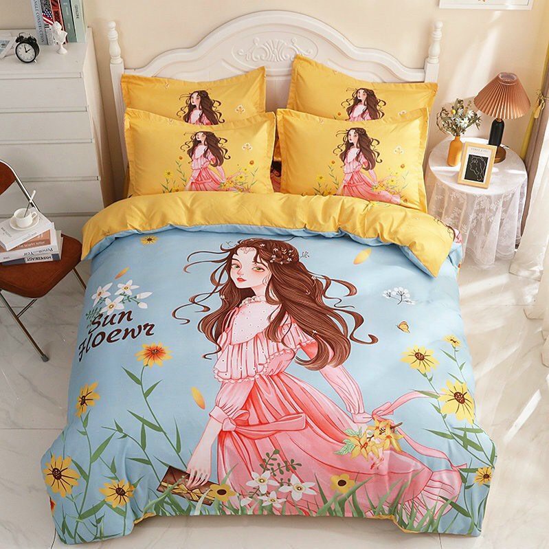 Trọn Bộ Chăn Ga Gối ( Set 4) Cotton Tina MẪU DORAEMON BÉO.Siêu Cute Dễ Thương.Shopalot2 Shop