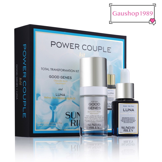 [Sunday Riley, bill Mỹ] SET DƯỠNG DA CHỐNG LÃO HOÁ SUNDAY RILEY POWER COUPLE KIT SALE